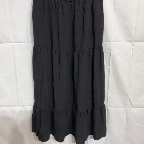 Old Navy Black Flutter-Sleeve Tiered Smocked Midi Dress Sz S - Picture 4 of 11
